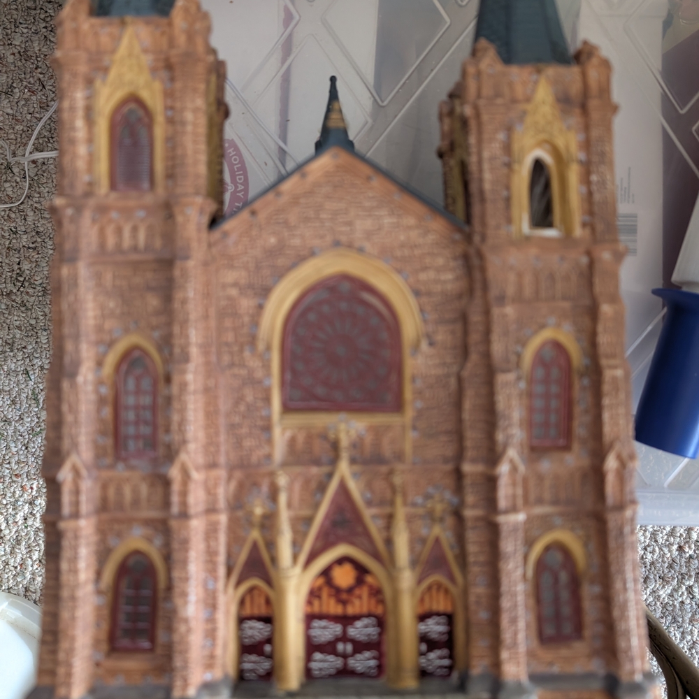 Vintage Christmas Village Cathedral Large